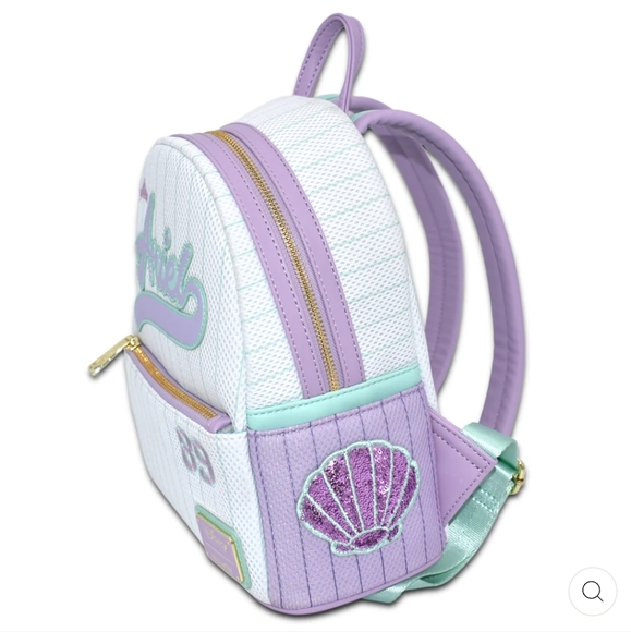 Loungefly The Little Mermaid Jersey Style Mini Backpack - Picture 2 of 4